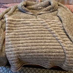 Stripe fleece half zip